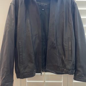 Men’s Andrew, Mark, extra-large black leather bomber excellent condition